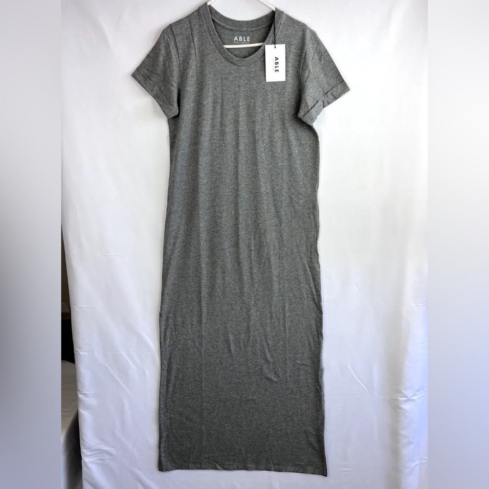 Gray t-shirt maxi dress